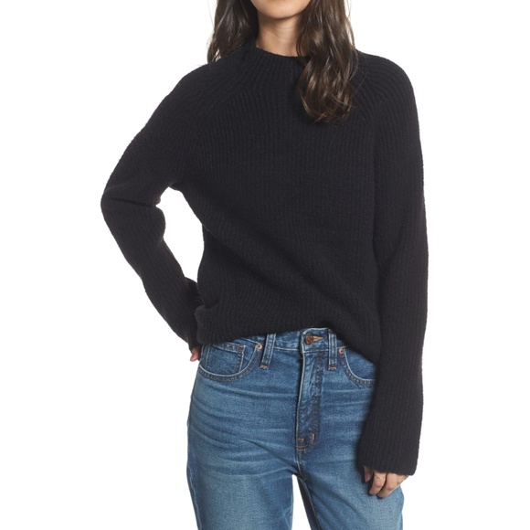 Madewell Sweaters - Madewell Black Ribbed Mock Neck Sweater Madewell Sweaters - Madewell Black Ribbed Mock Neck Sweater
